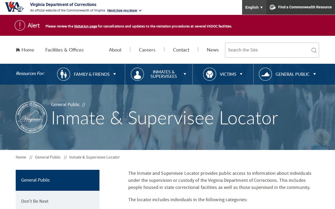 VADOC offender search for Goochland County released inmates and supervisees