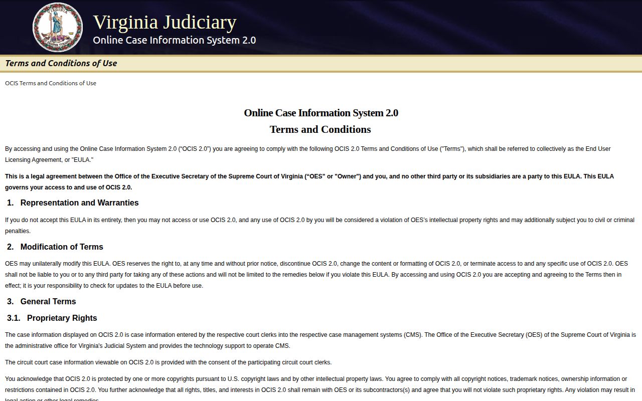 Virginia court search for Goochland County released inmate dispositions